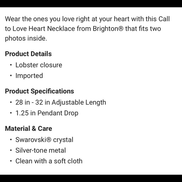 Brighton Call to Love Locket New with Tags - Picture 4 of 4